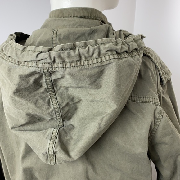 Aritzia Azure Skies Army Green Trooper Utility Hooded Fall Jacket Size S - Picture 11 of 16